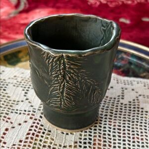 Forest Green Ceramic Art Vase